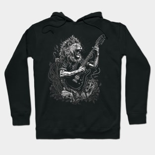 Lion Playing a Guitar Hoodie